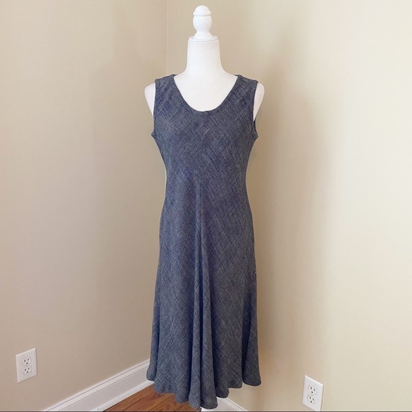 Eileen Fisher 2-Piece Linen Blend Dress and Fray Trim Jacket - Small Petite - Picture 2 of 16